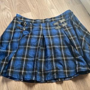 Hot Topic Blue Black Plaid Skirt 2X